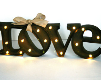 Iron Marquee Love Sign from Always Invited
