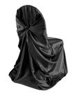 Black Satin Universal Chair Cover from Always Invited Event Rentals