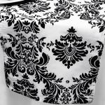 Black on White Damask from Always Invited Event Rentals