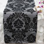 Black on Silver Damask from Always Invited Event Rentals