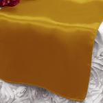 Antique Gold Satin Runner from Always Invited Event Rentals