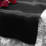 Black Satin Runner from Always Invited Event Rentals