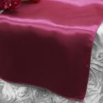 Burgundy Satin Runner from Always Invited Event Rentals