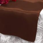 Chocolate Satin Runner from Always Invited Event Rentals
