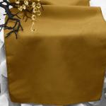 Antique Gold Polyester Runner from Always Invited Event Rentals 